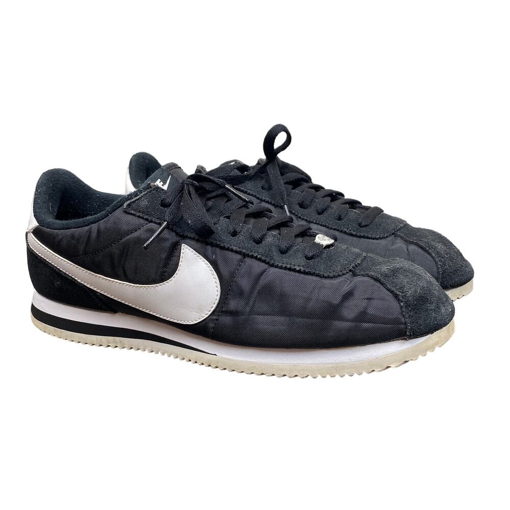 Nike Cortez Basic Nylon Black White Sneakers Shoe… - image 1